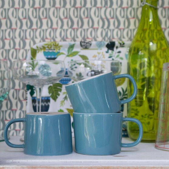 Blue stoneware mug
